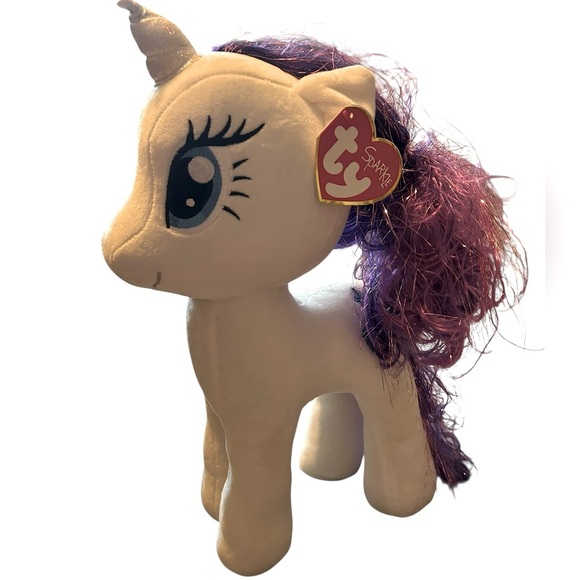 TY My Little Pony Rarity Beanie Ty Sparkle Plush MLP 16" - Picture 1 of 7